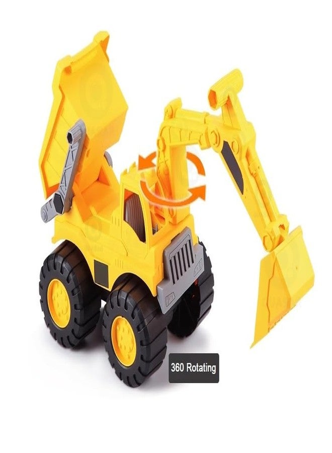 Quasar Unbreakable Dig Dump Mini 22 x 14 Size Pull Back Push and Go Plastic Construction Vehicle Toys Truck Set +3 Year Best Gift for Girls Boys Pack of 1 - Image 3